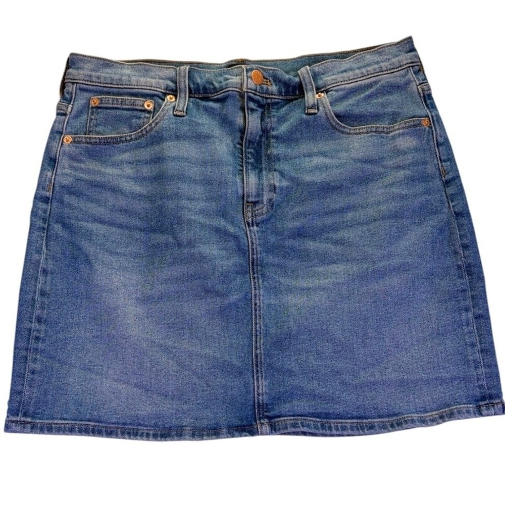 J.Crew Women's Denim Mini Skirt 10 Medium Wash Academia Preppy Back To School
